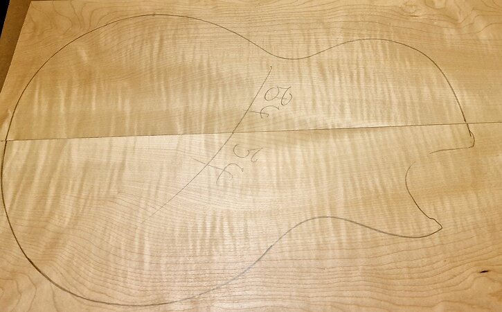 Curly Flame Figured Maple Electric guitar Carved Top blanks. cap54